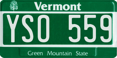 VT license plate YSO559