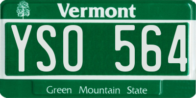 VT license plate YSO564