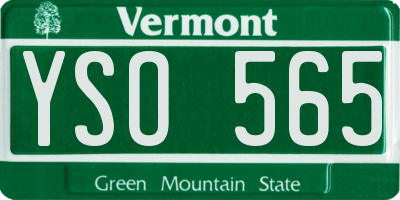 VT license plate YSO565