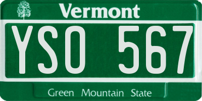 VT license plate YSO567