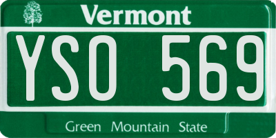 VT license plate YSO569
