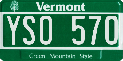 VT license plate YSO570