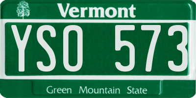 VT license plate YSO573