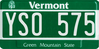 VT license plate YSO575