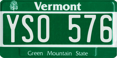 VT license plate YSO576