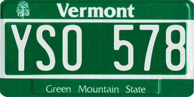 VT license plate YSO578