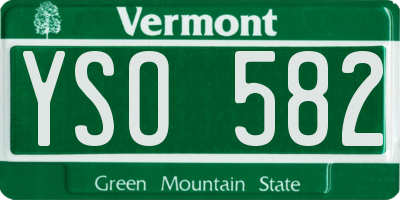 VT license plate YSO582