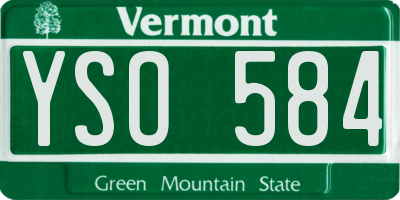 VT license plate YSO584