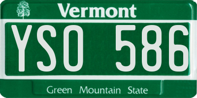 VT license plate YSO586