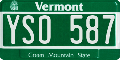 VT license plate YSO587