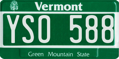 VT license plate YSO588