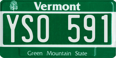 VT license plate YSO591