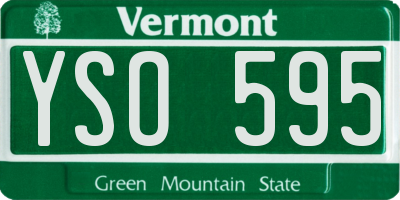 VT license plate YSO595