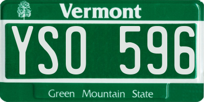 VT license plate YSO596