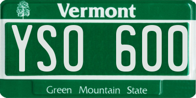 VT license plate YSO600