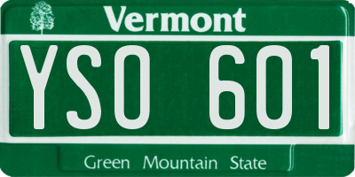 VT license plate YSO601