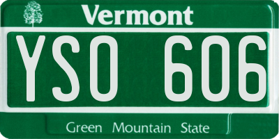 VT license plate YSO606