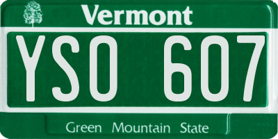 VT license plate YSO607