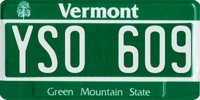 VT license plate YSO609