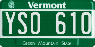 VT license plate YSO610
