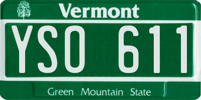 VT license plate YSO611