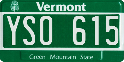 VT license plate YSO615