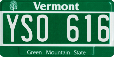 VT license plate YSO616
