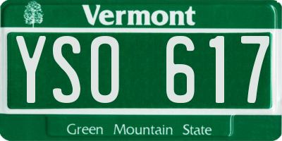 VT license plate YSO617