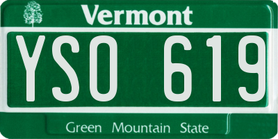 VT license plate YSO619