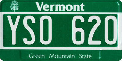 VT license plate YSO620