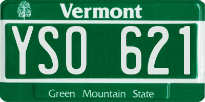 VT license plate YSO621