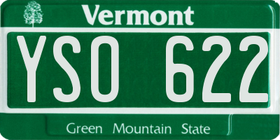 VT license plate YSO622