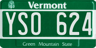 VT license plate YSO624