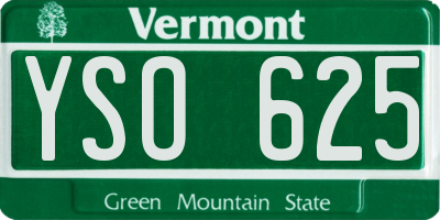 VT license plate YSO625