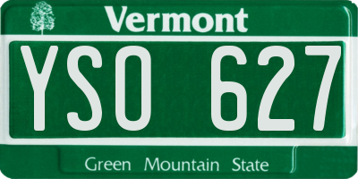 VT license plate YSO627