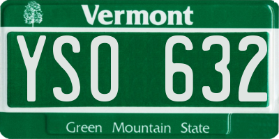 VT license plate YSO632