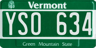 VT license plate YSO634