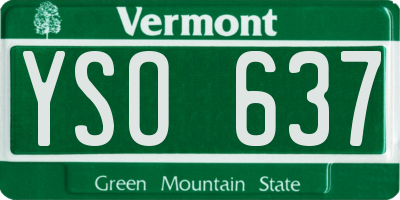 VT license plate YSO637