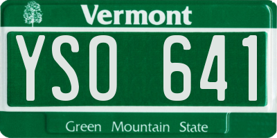 VT license plate YSO641