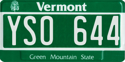 VT license plate YSO644