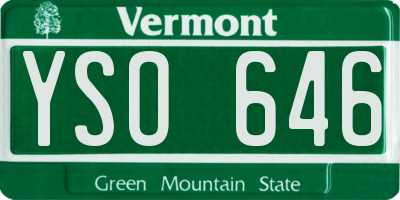 VT license plate YSO646