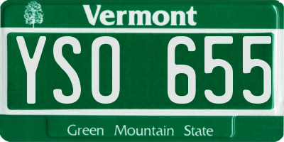 VT license plate YSO655