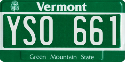 VT license plate YSO661