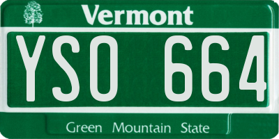 VT license plate YSO664