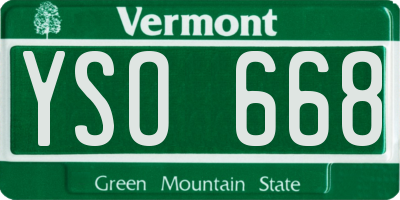 VT license plate YSO668