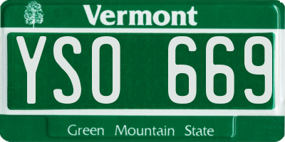 VT license plate YSO669