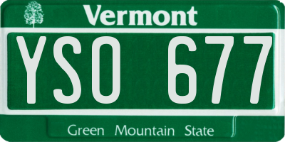 VT license plate YSO677