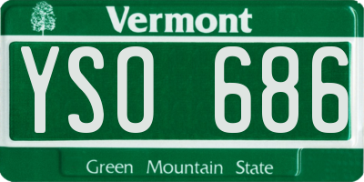 VT license plate YSO686