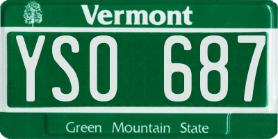 VT license plate YSO687