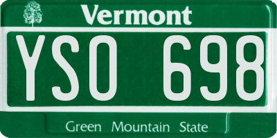 VT license plate YSO698